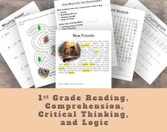 New Friends - Reading, First Grade Reading Comprehension, Grade 1 Homeschool Curriculum, Grade 1 Reading, First Grade Worksheets