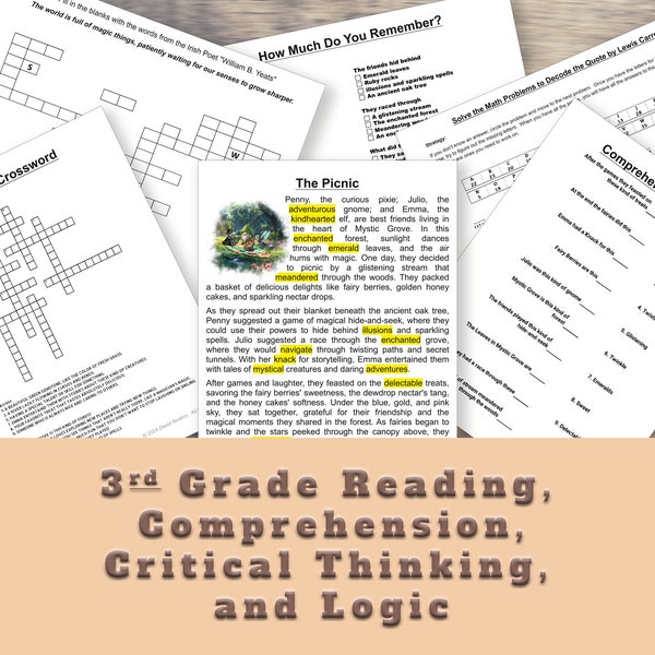 The Picnic - Reading, Third Grade Reading Comprehension, Grade 3 Homeschool Curriculum, Grade 3 Reading, Third Grade Worksheets