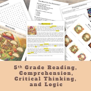 Mischievous Elf - Reading, Fifth Grade Reading Comprehension, Grade 5 Homeschool Curriculum, Grade 5 Reading, Fifth Grade Worksheets