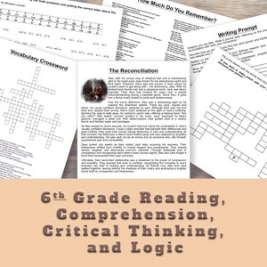 The Reconciliation - Reading, Sixth Grade Reading Comprehension, Grade 6 Homeschool Curriculum, Grade 6 Reading, Sixth Grade Worksheets