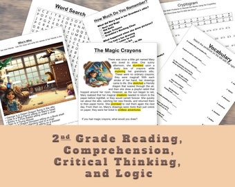 The Magic Crayon - Reading, Second Grade Reading Comprehension, Grade 2 Homeschool Curriculum, Grade 2 Reading, Second Grade Worksheets