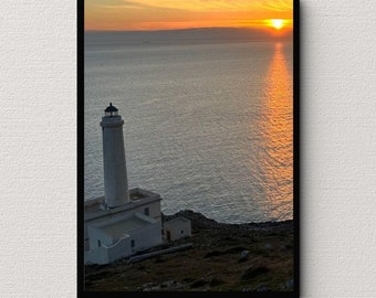 Puglia Stampa Italia Fotografia Spiaggia Wall Art Poster costiero italiano Tramonto estivo Download istantaneo digitale Arredamento camera da letto Sfondo del telefono