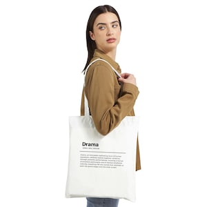Drama Definition Wörterbuch-Zitat - Perfekt für jeden Anlass, umweltfreundliche Strandtasche -