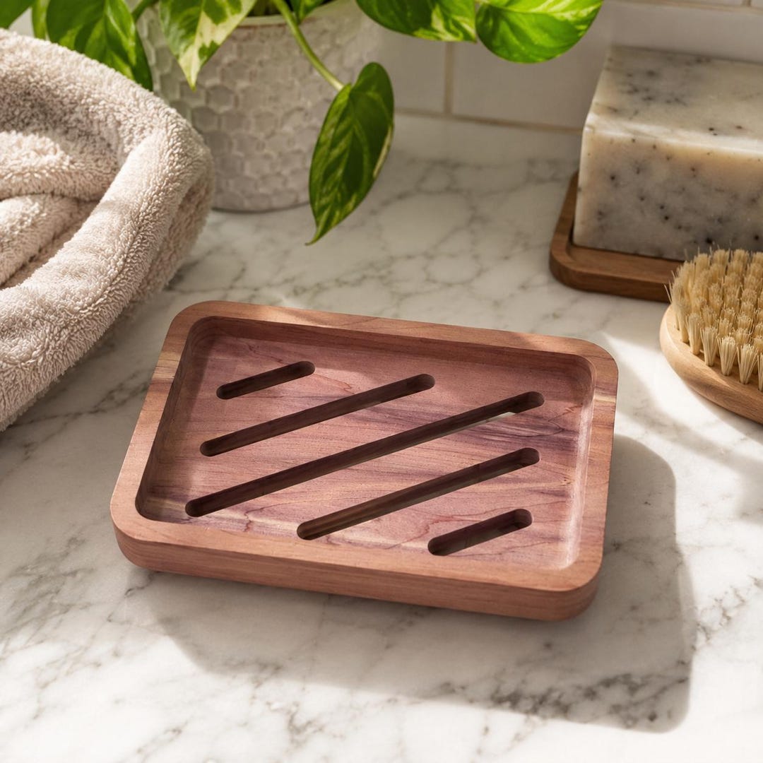 Handmade Unfinished Aromatic Cedar Soap Dish With Drain - USA Made - Etsy