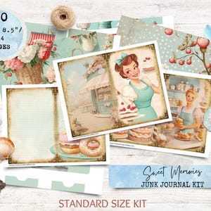 Junk Journal Kit Vintage Baking Ephemera – Printable Sweet Memories Digital Scrapbook, Shabby Chic Dessert ,30 pages-STANDARD
