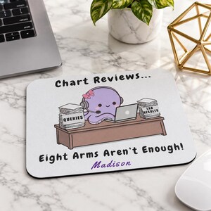 Personalized Medical Coding Mousepad, Cute Octopus Mousepad, Medical Office Mousepad, Hospital Coding Mousepad, Medical Office Gift