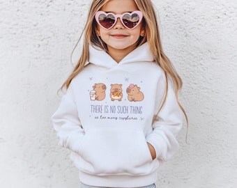 No Such Thing as Too Many Capybaras Kids Hoodie, Youth Capybara Sweatshirt, Childrens Capybara Sweatshirt