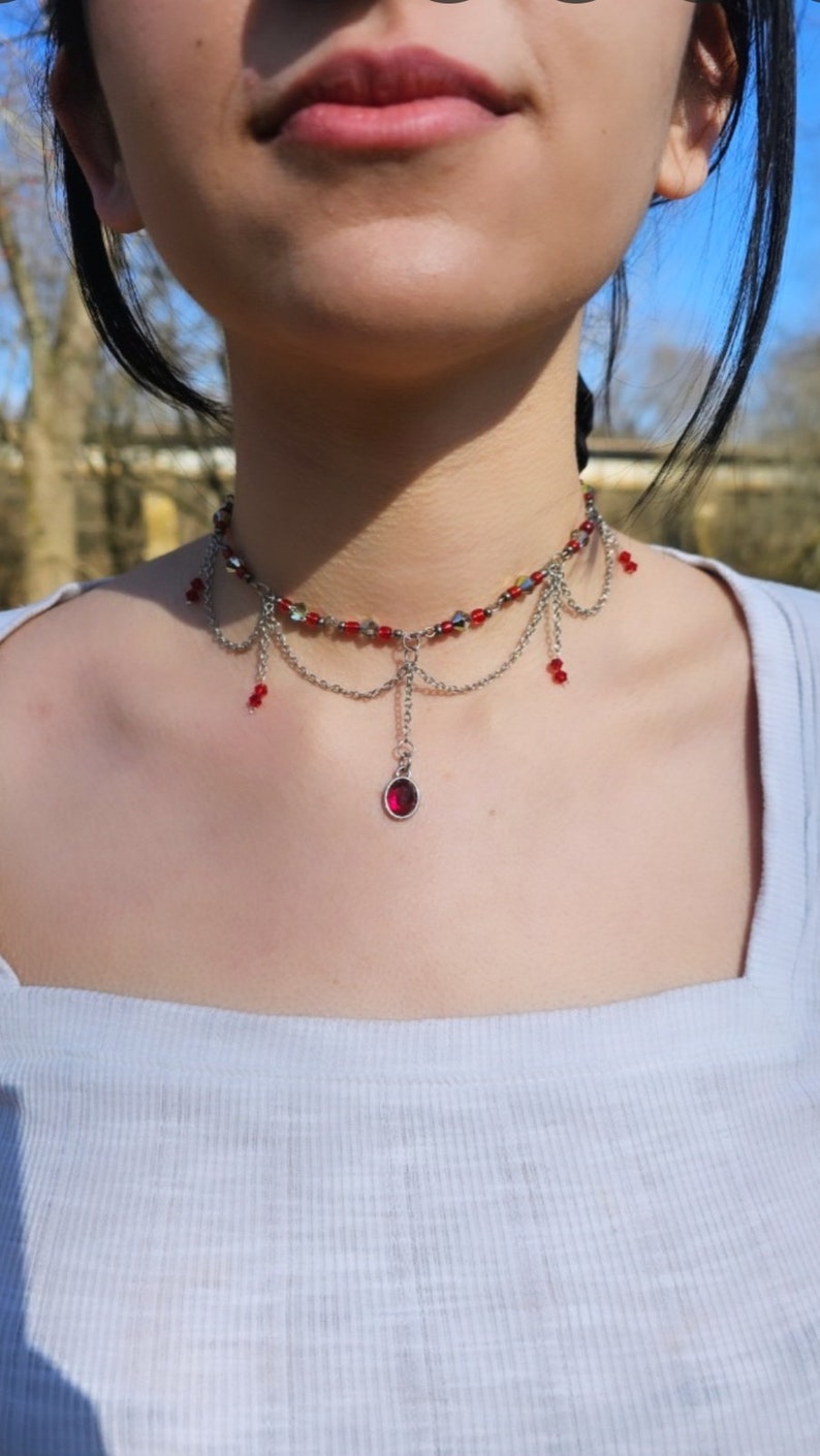 Blood Ruby Choker Necklace - Etsy