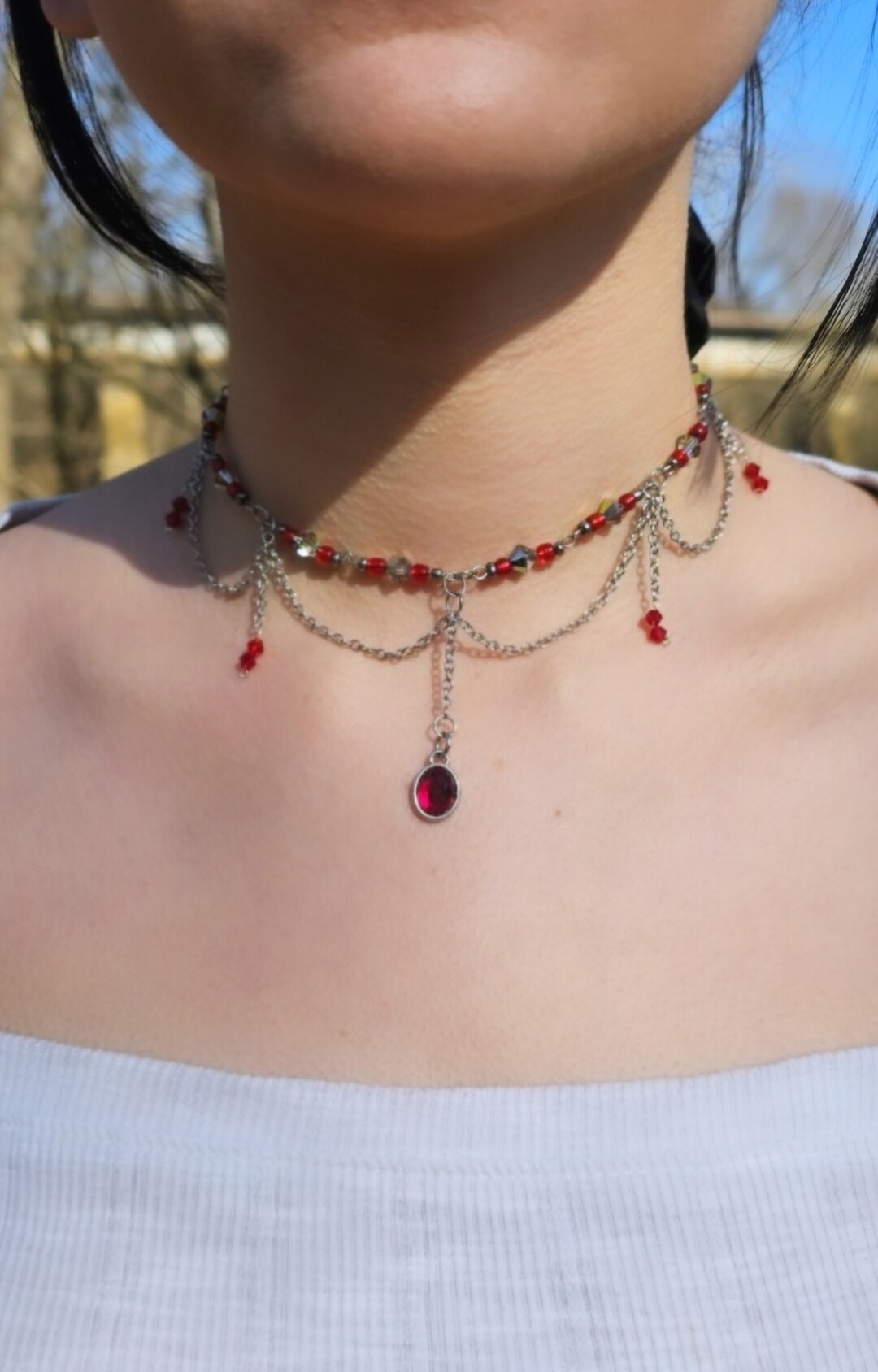 Blood Ruby Choker Necklace - Etsy