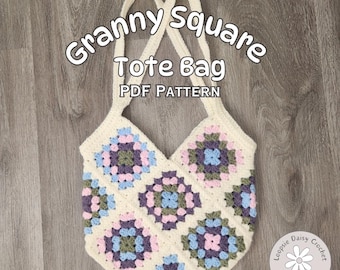 Granny Square Crochet Tote Bag Pattern (PDF Pattern)