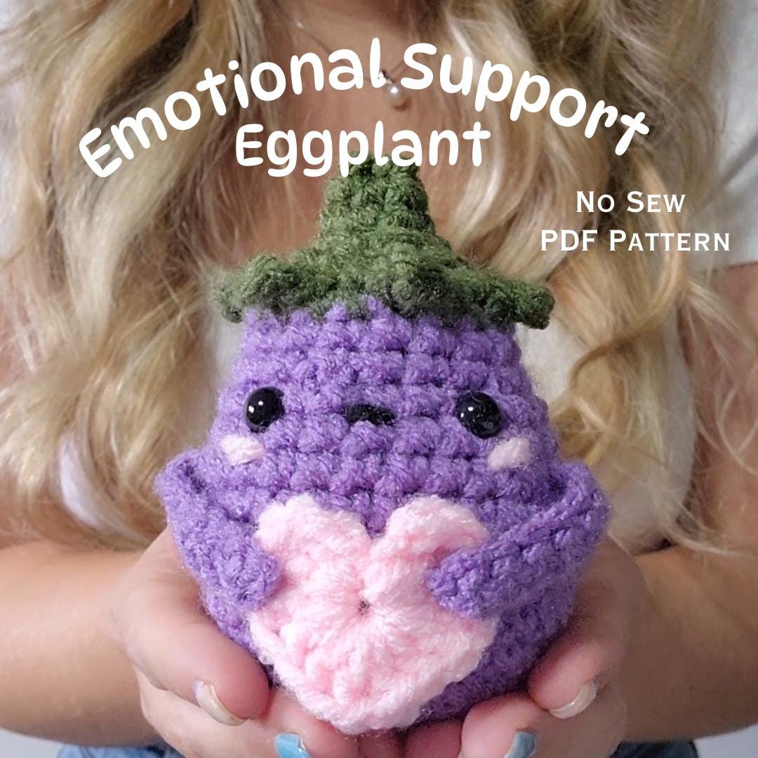 Emotional Support Eggplant Crochet Pattern (PDF) - Etsy