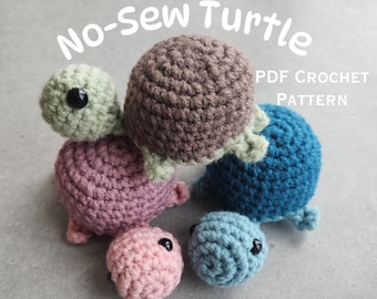 No Sew Turtle Crochet Pattern: Beginner Amigurumi (PDF Pattern)