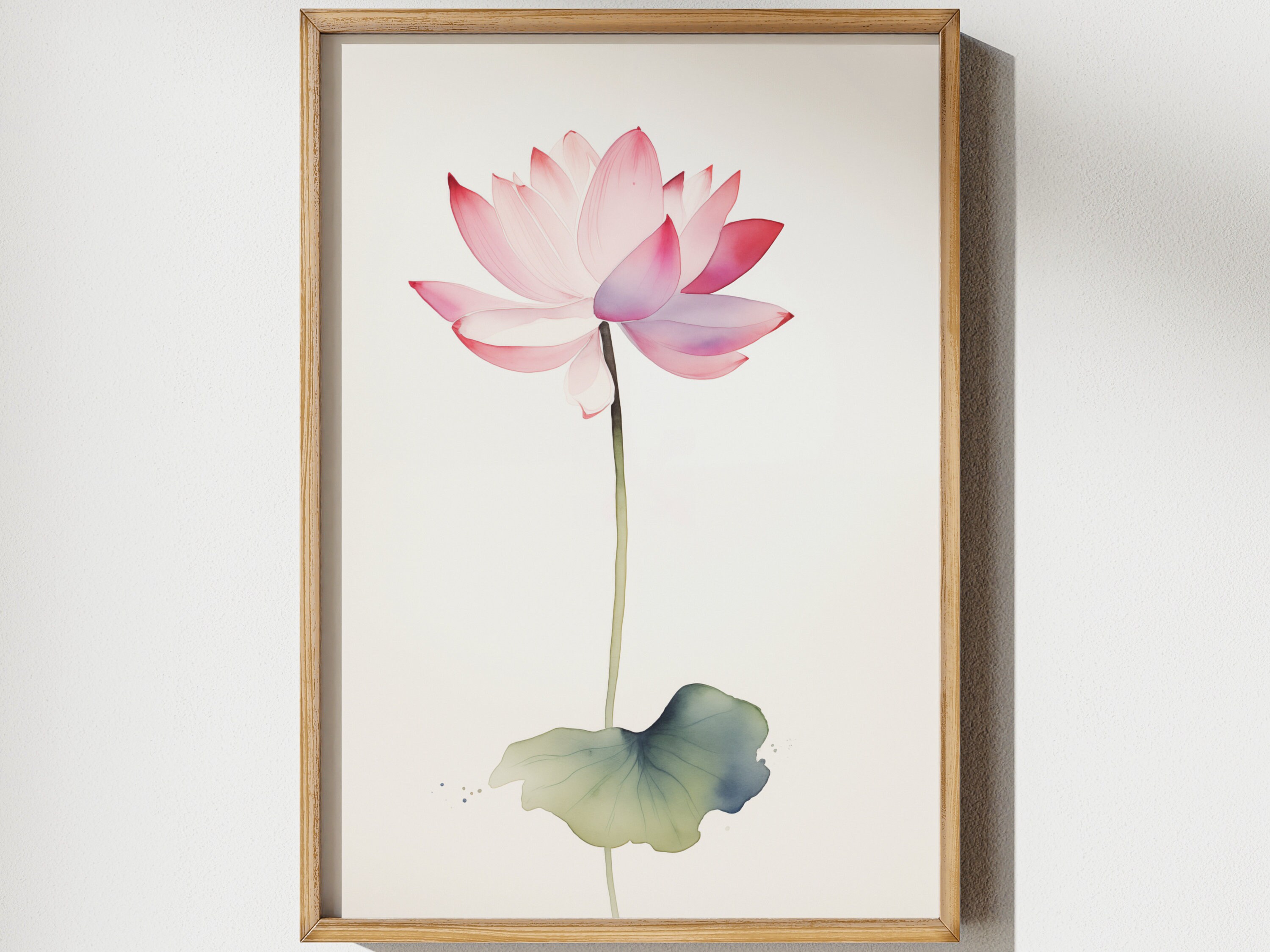 Water Lily July Birth Flower Watercolor Wall Art Calm Print Simple ...