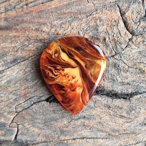 Púa de guitarra Catalin, púa antibacteriana, hecha a mano, forma de púa de hueso