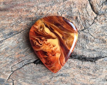 Púa de guitarra Catalin, púa antibacteriana, hecha a mano, forma de púa de hueso