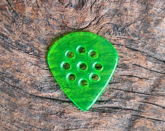 Púa de guitarra acrílica verde neón, Jazz III XL Form, 1,5 mm, 2 mm, 2,5 mm