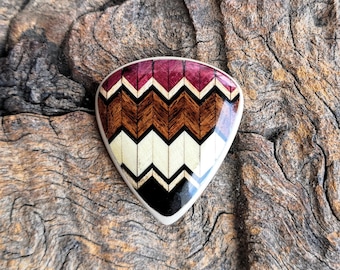 Púa de guitarra de arce y palisandro hecha a mano, estilo Paul Gilbert