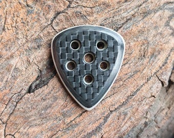 Púa de guitarra de fibra de carbono, estilo Bonepick, hecha a mano
