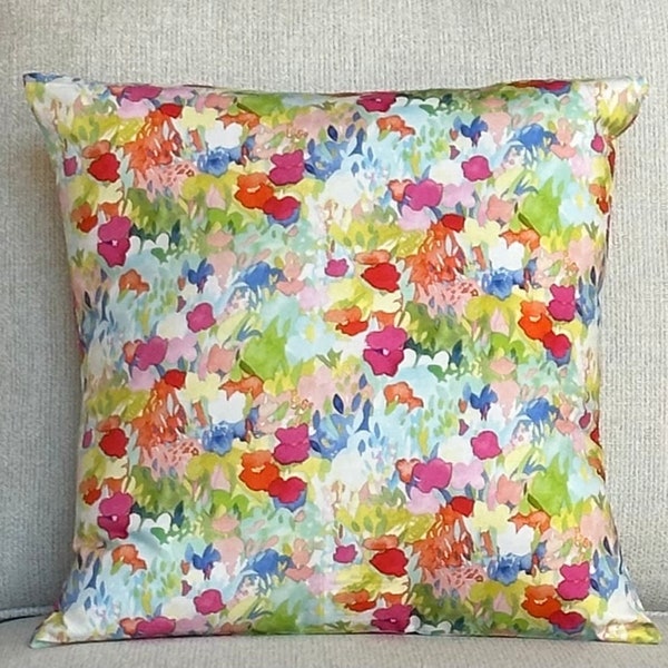 18x18 square throw pillow cover, abstract watercolor throw pillow cover, abstract floral throw pillow cover