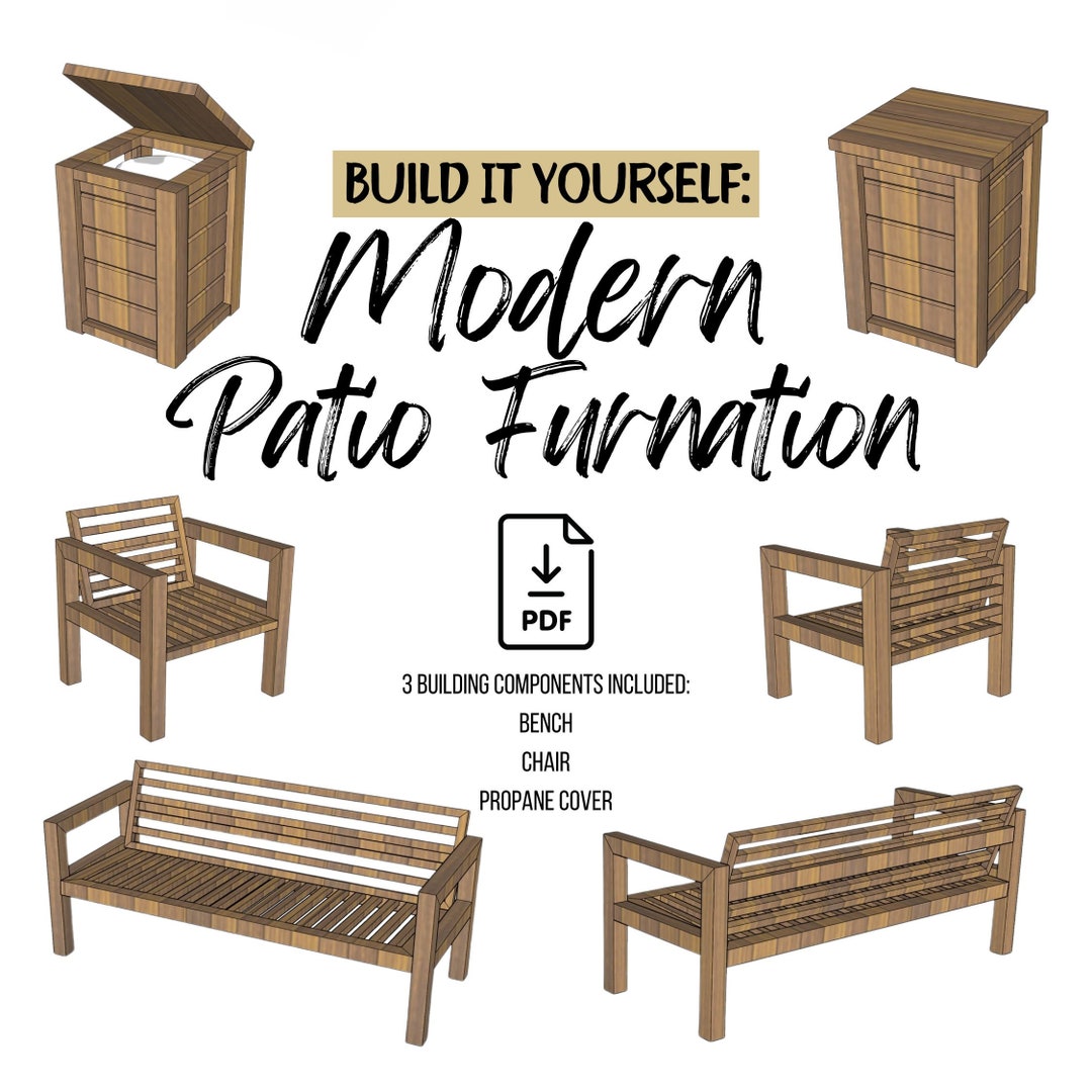 Modern Furniture Building Plans; 3 in 1! - Etsy