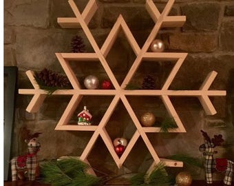 DIY Wooden Snowflake Shelf Woodworking Plans