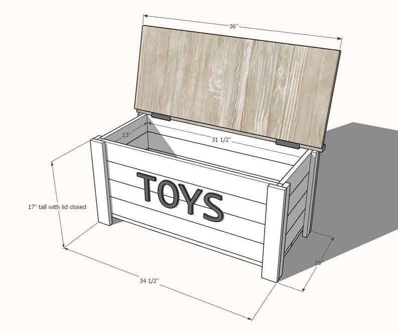 Customizable Toy Box PDF Plans/beginners Step-by-step Guide - Etsy