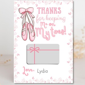 Dance Teacher Gift Dance Teacher Appreciation Card Printable Digital Download Dance Teacher Gift Card Holder Dance Teacher Thank You Card