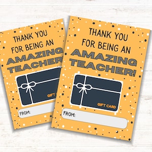 Teacher gift Teacher Appreciation gift for teachers thank you teacher gift card for teachers gift card holder teacher appreciation gift card