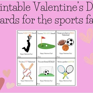 Tarjetas de San Valentín para niños, imprimibles y para los fanáticos de los deportes