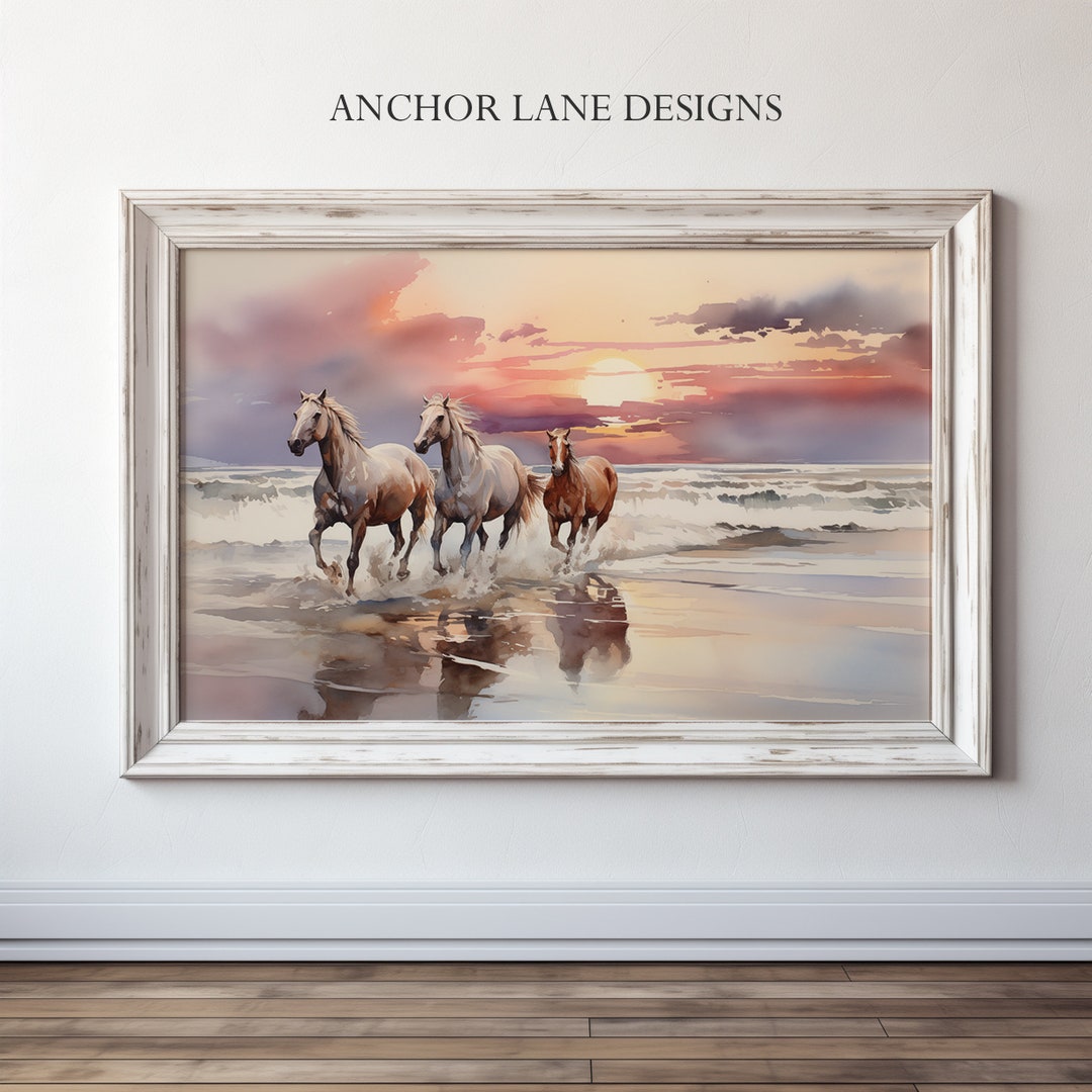 Wild Beach Horse Sunset | Digital Download | Printable Wall Art | Frame ...