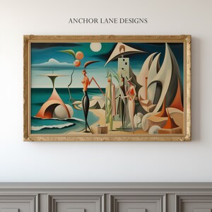 The Beachgoers | Surreal Modern Art | Digital Download | Printable Wall Art |