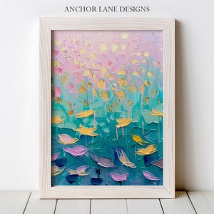 Abstract Water Lilies | Portrait Art | Digital Download | Printable Wall Art |