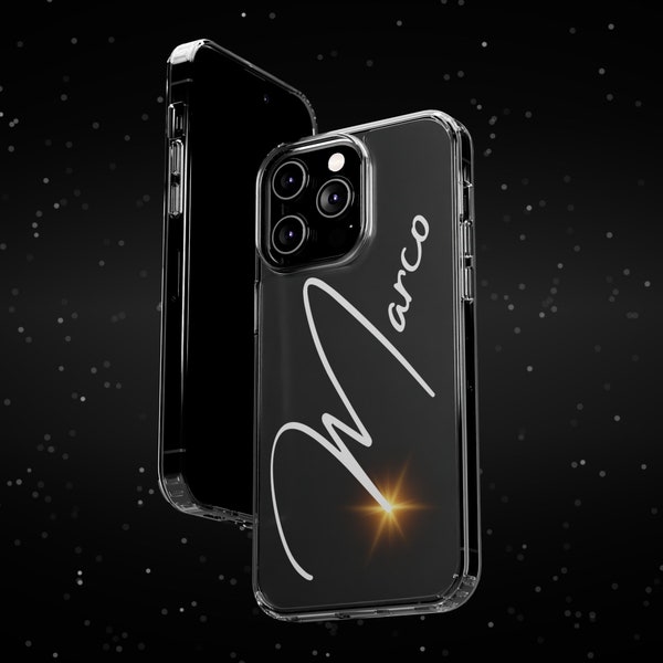 Personalisierte Handy Hülle Phone Case transparent mit Name oder Text