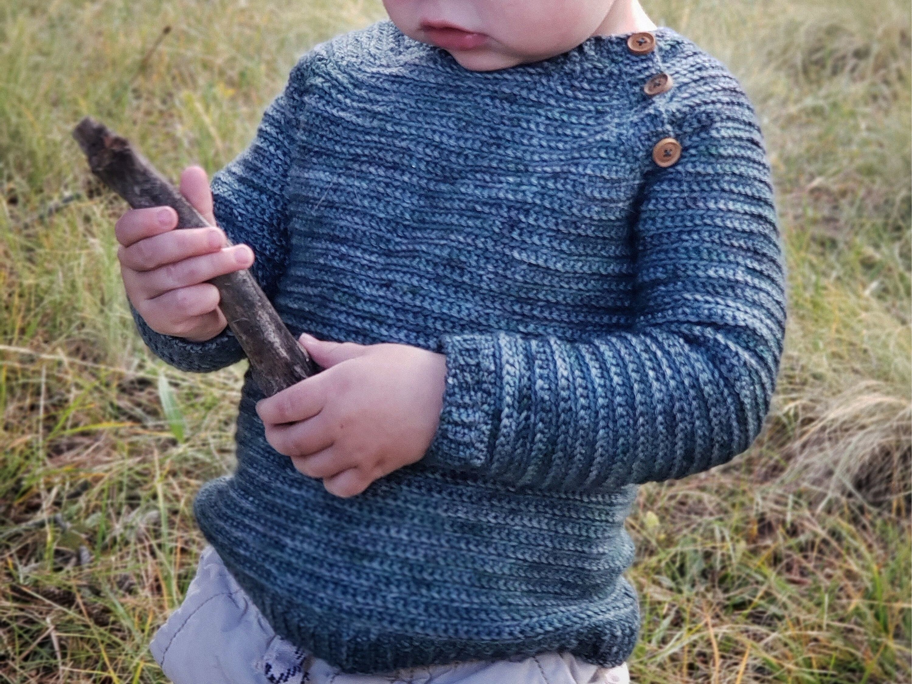 Knit-Look Baby Raglan Sweater With Buttons Crochet Pattern