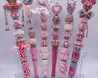 Pink Fancy Beaded Pens | Beaded Pens | Fancy Pens
