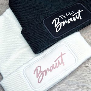 Personalized beanies for bachelorette parties | Team Bride design | Gift for bridesmaids & maid of honor