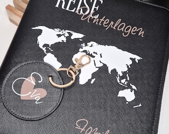 Personalized travel organizer – document bag for passport, vaccination certificate, U-booklet – gift idea for families & frequent travelers