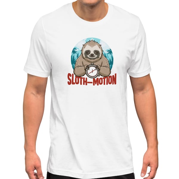 Quirky Baby Sloth Motion Tee Divertida camisa de movimiento lento Regalo único para los amantes de los animales Camiseta gráfica humorística Hombres Mujeres Niños