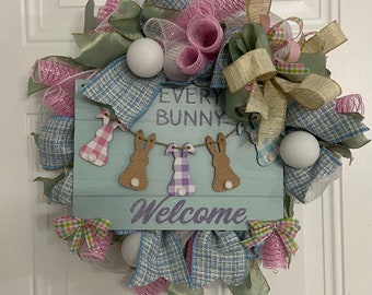 Every Bunny Welcome Easter Wreath