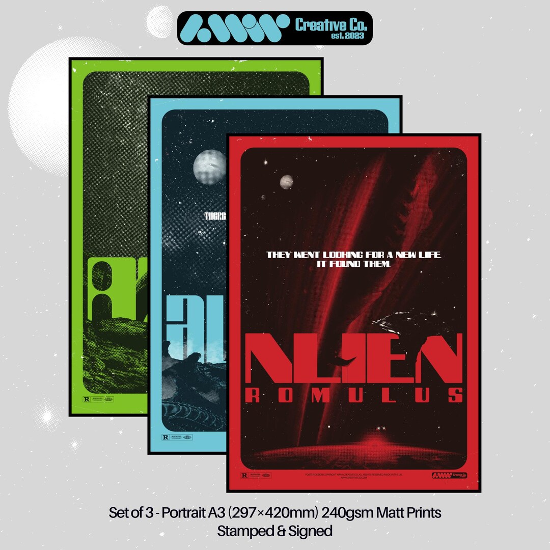 Alien/aliens/alien Romulus: Set of 3 A3 Tribute Prints - Etsy