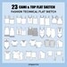 Womens 23 Pcs. Cami / Tops Fashion Flat Sketch - Fashion Vector Sketch ...