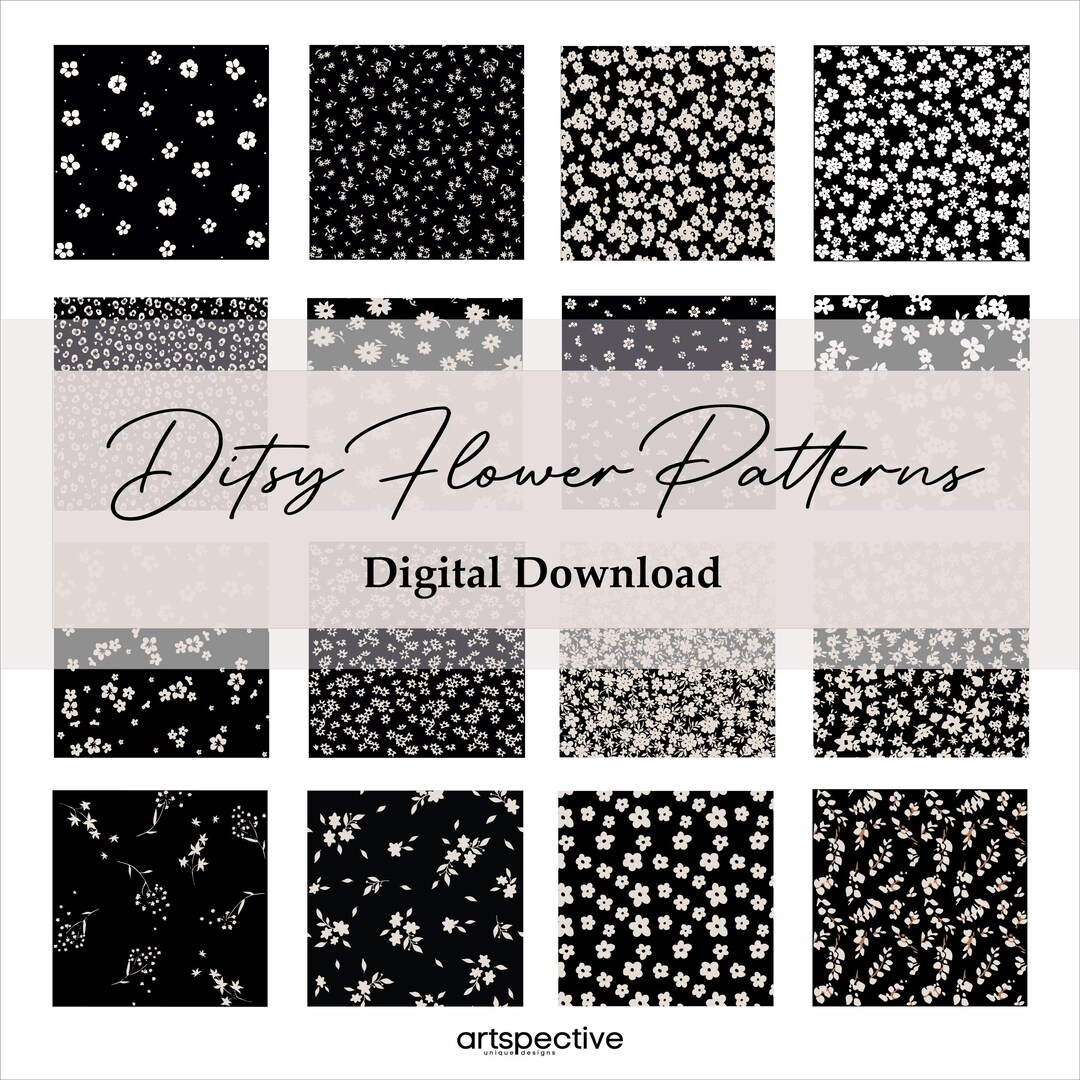 Ditsy Line Pattern Ditsy Flower Seamless Vector Pattern. Flower Print Seamless Pattern ...