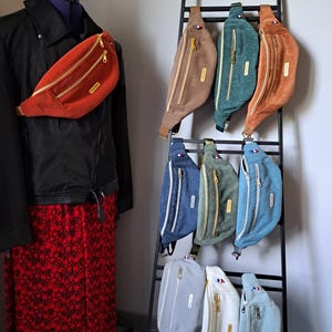 sac banane en velours côtelé fait main