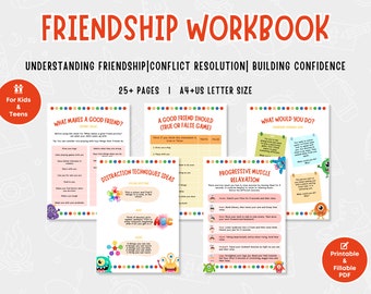 Children Mental Health Friendship Worksheet Bundle