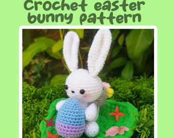Easter Bunny Crochet Pattern PDF - Digital Download Amigurumi Rabbit Tutorial