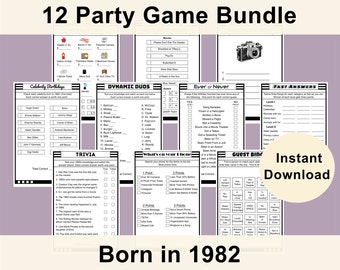 Birthday Party Games Bundle | Born in 1982 | Printable Games | Party Game | Fun Games