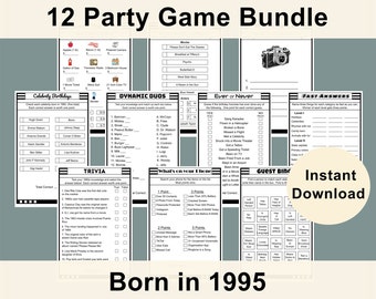 Birthday Party Games Bundle | Born in 1995 | Printable Games | Party Game | Fun Games