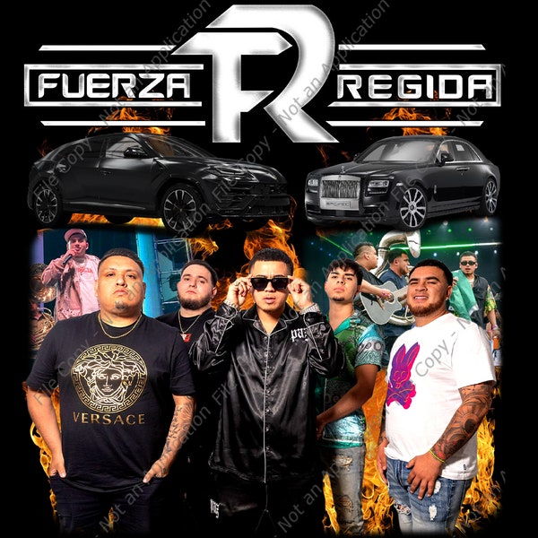 Fuerza Regida Png T-Shirt Design 4500x5100 pixel, ready to print, printable design, rapper, rap tee, bootleg tee, hiphop artist, 300 dpi