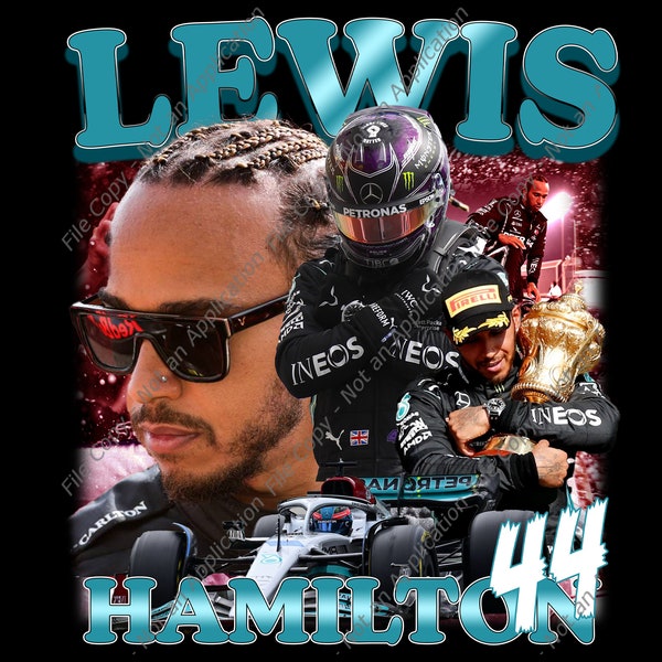 Lewis Hamilton PNG Formula Racing Driver British Championship Fans Tshirt Vintage Graphic Tee Design Otomotif Gift Unisex