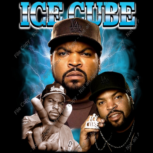 Ice Cube Shirt Design. PNG Digital 4500x5100 px.Retro, 90s Vintage, Bootleg Tee. Instant Download And Ready To Print.